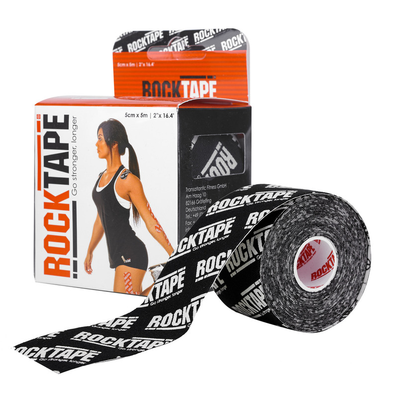 Тейп RockTape Кинезиотейп Classic, 5см х 5м, черный логотип