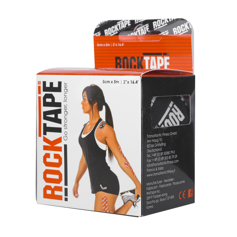 Тейп RockTape Кинезиотейп Classic, 5см х 5м, черный логотип