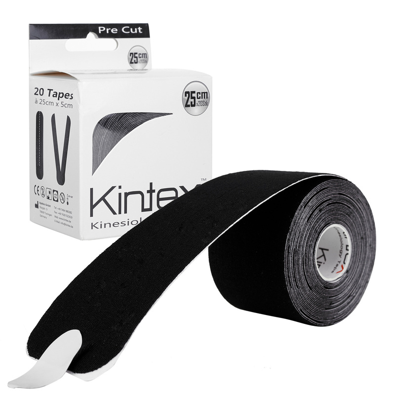 Тейп Kintex Кинезиотейп, PreCut, 25см х 20 шт., черный