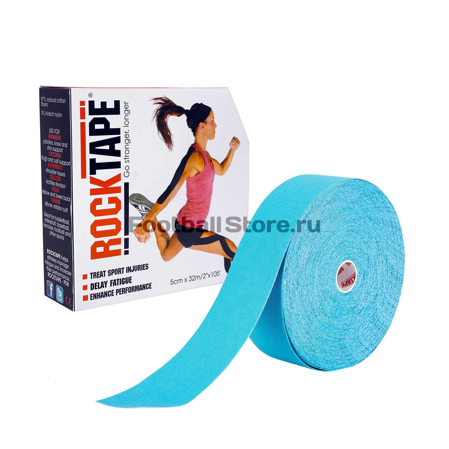 Тейп RockTape Bulk, 5см x 32м, голубой