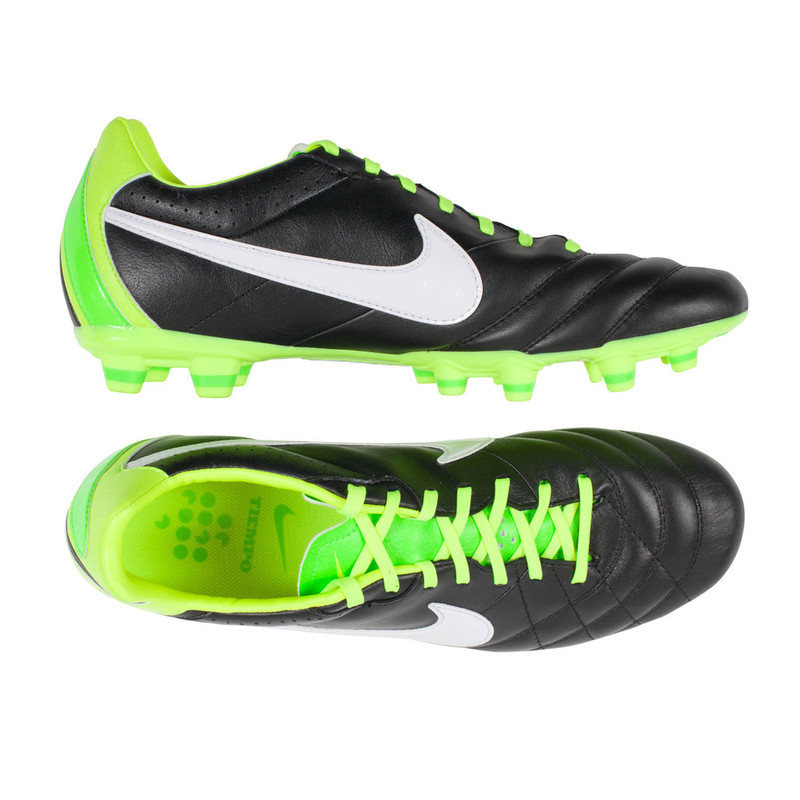 Nike tiempo black and green deals
