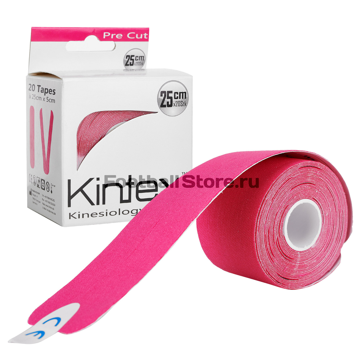 Тейп Kintex Кинезиотейп, PreCut, 25см х 20 шт., розовый