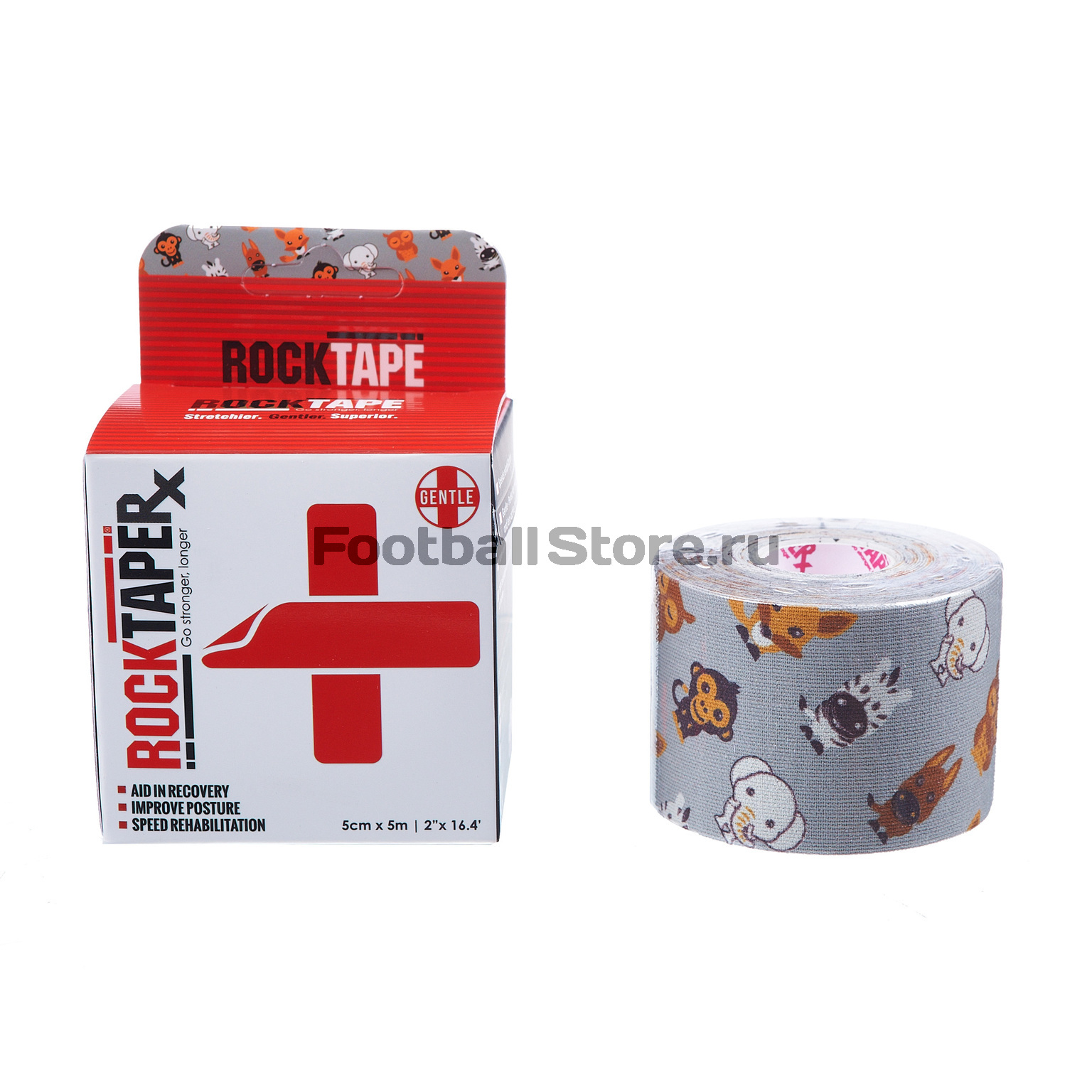 ТЕЙП RocktapeRX Кинезиотейп, 5см x 5м, Animals