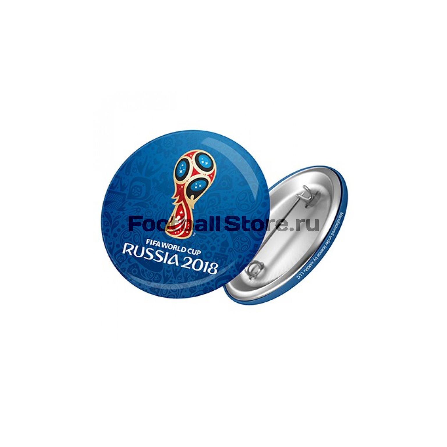 Значок круглый "Эмблема-2" FIFA-2018 синий/44 мм