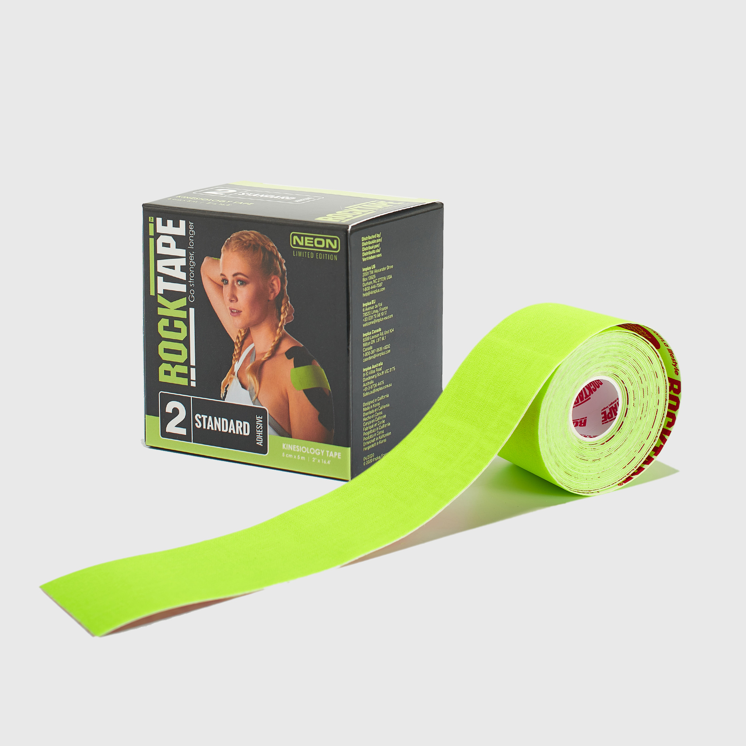 Тейп RockTape Кинезиотейп Design, 5см х 5м, салатовый