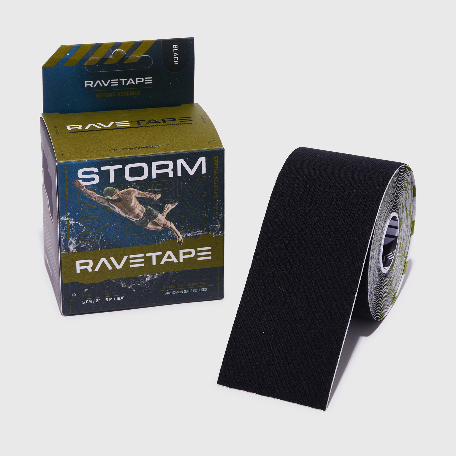 Тейп Ravetape Base Кинезиотейп, 5см x 5м, черный