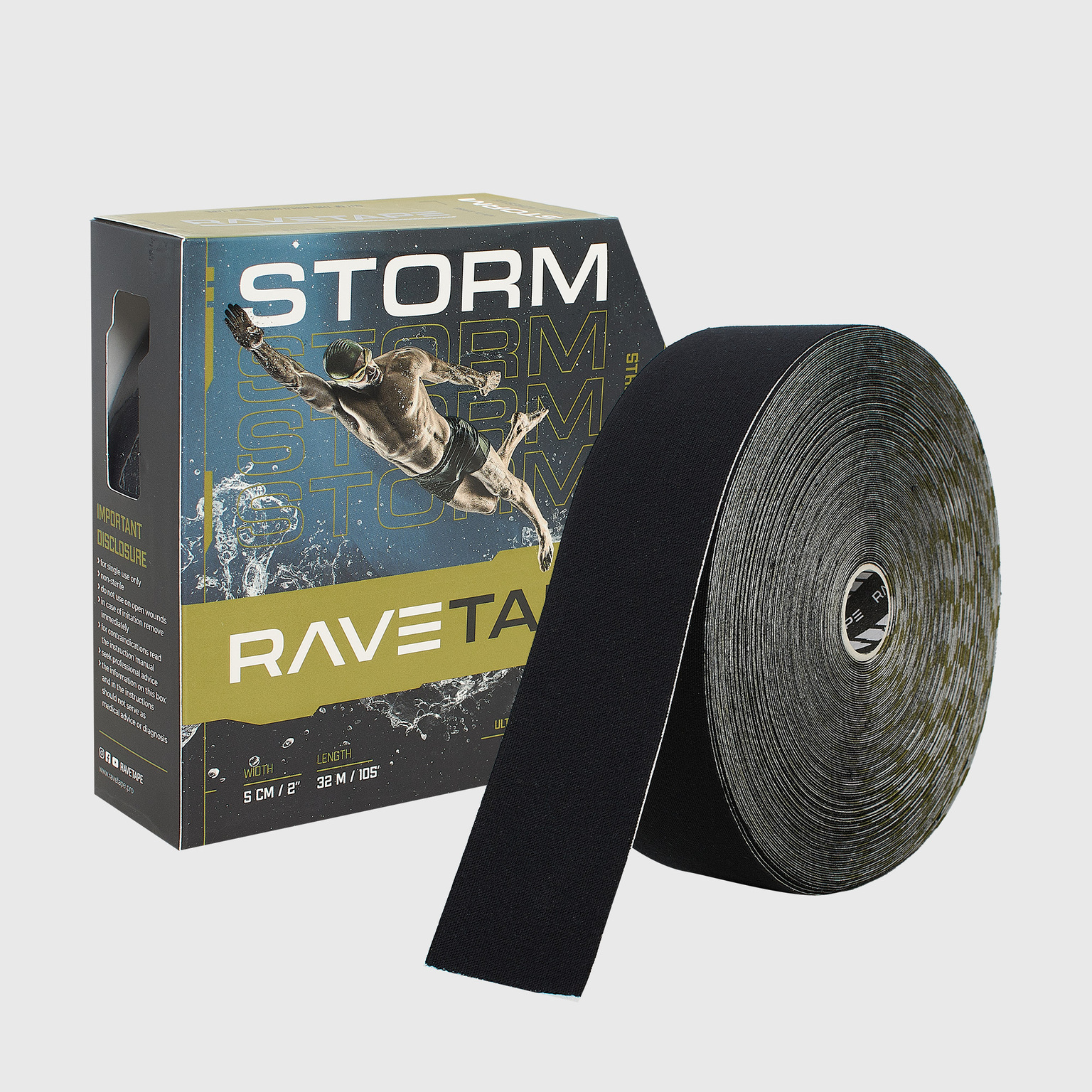 Тейп Ravetape Storm 5см х 32м, черный