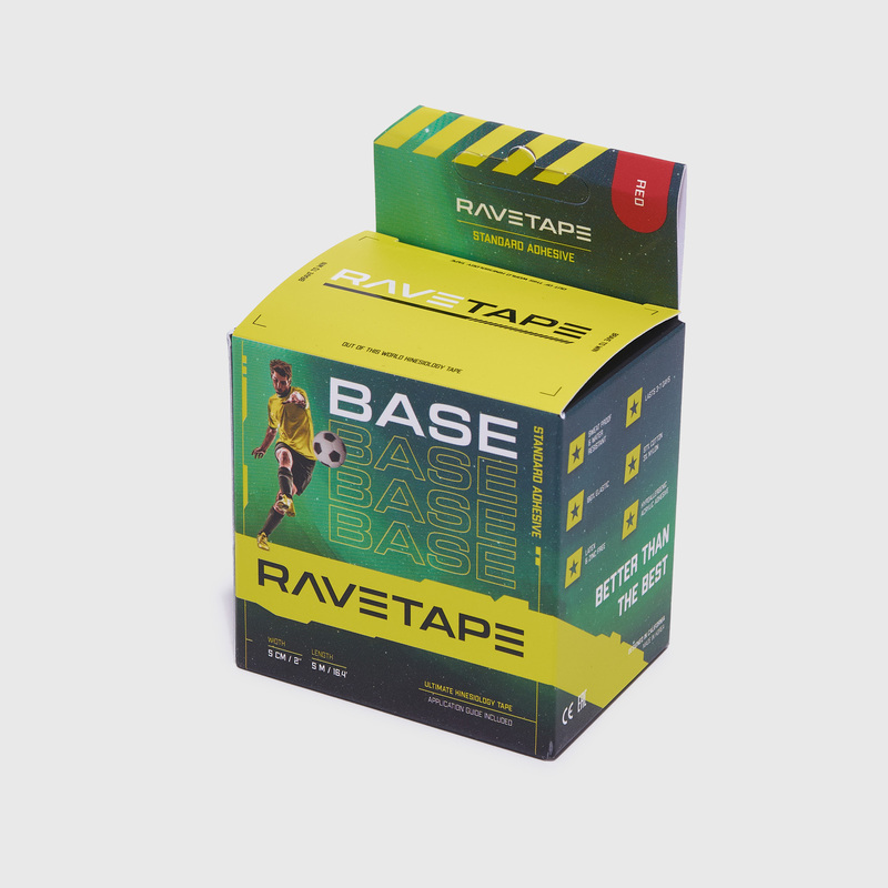 Тейп Ravetape Base Кинезиотейп, 5см x 5м, красный