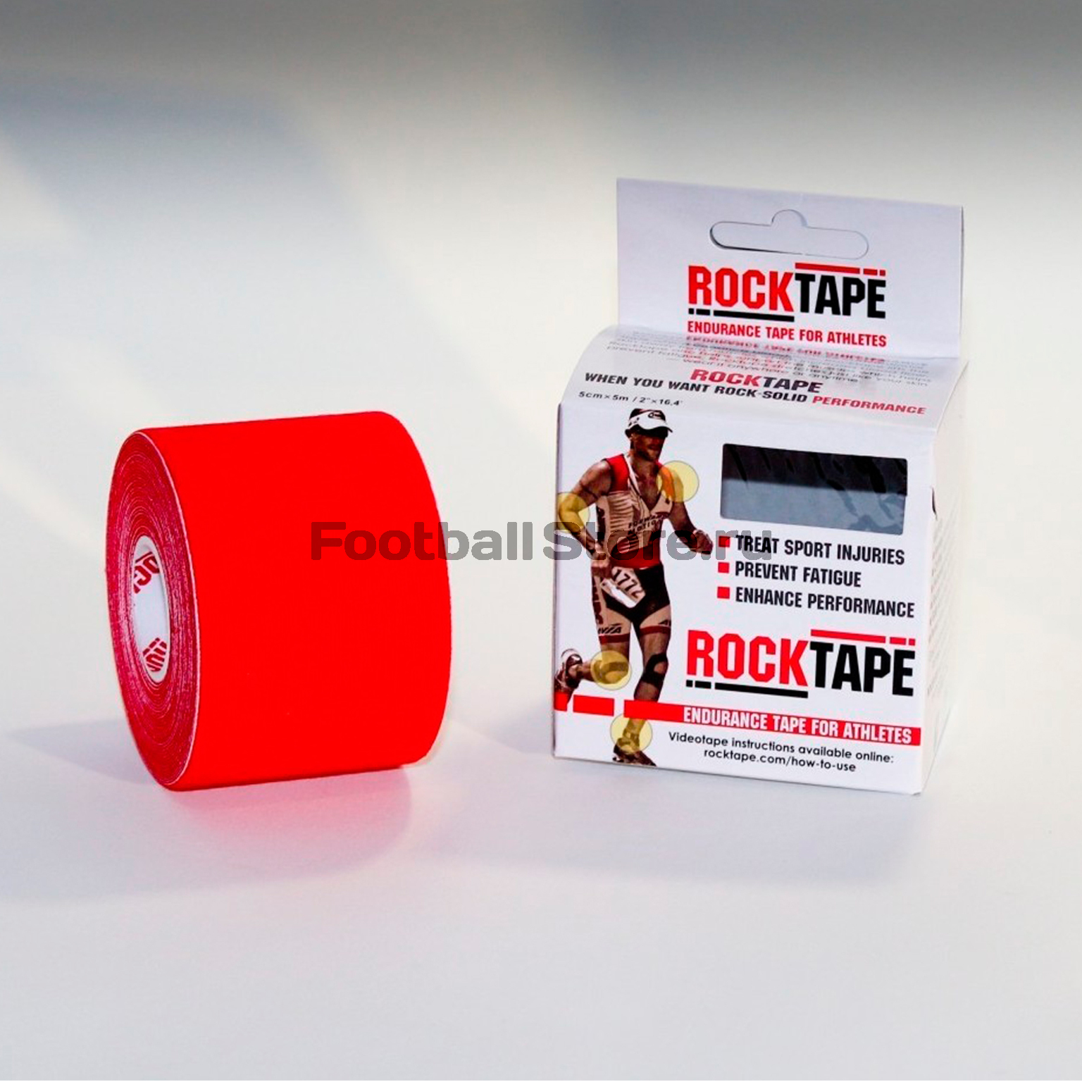 Тейп Кинезио Rocktape, classic, красный 5см х 5м