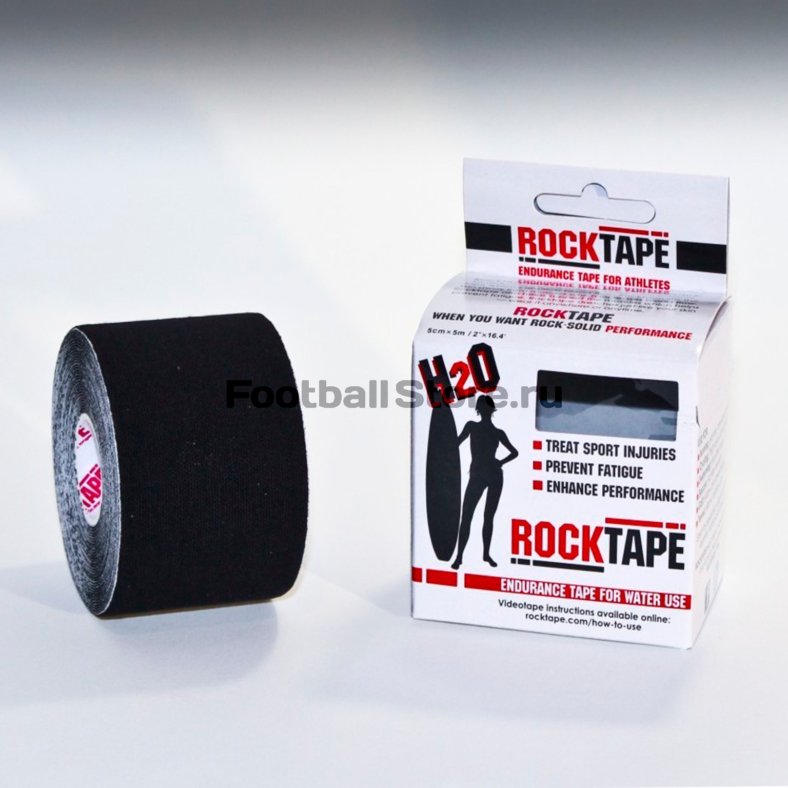 Тейп Кинезио Rocktape, H2O, черный 5см х 5м