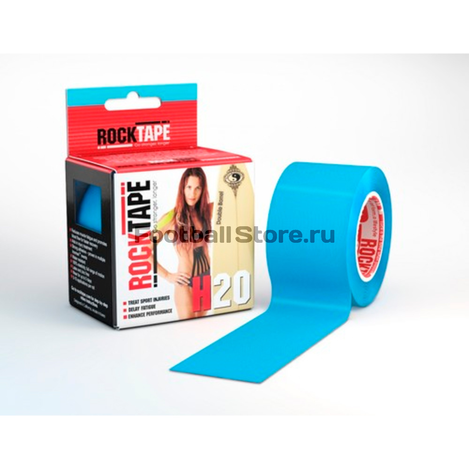 Тейп Кинезио Rocktape, H2O, голубой 5см х 5м