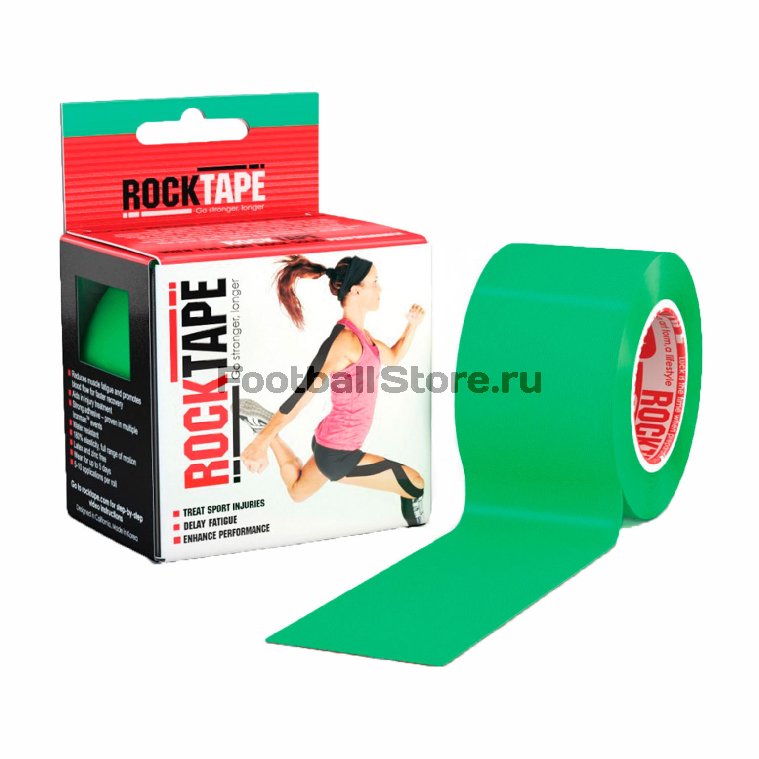 Тейп RockTape Кинезиотейп Classic, 5см х 5м, зеленый