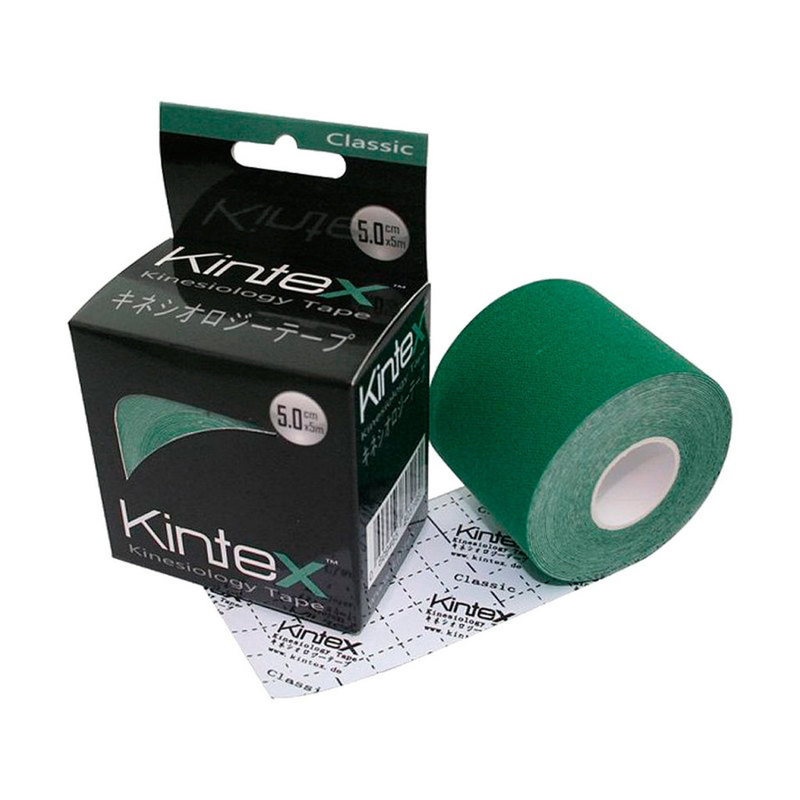 Тейп Kintex, classic, зеленый, 5см х 5м