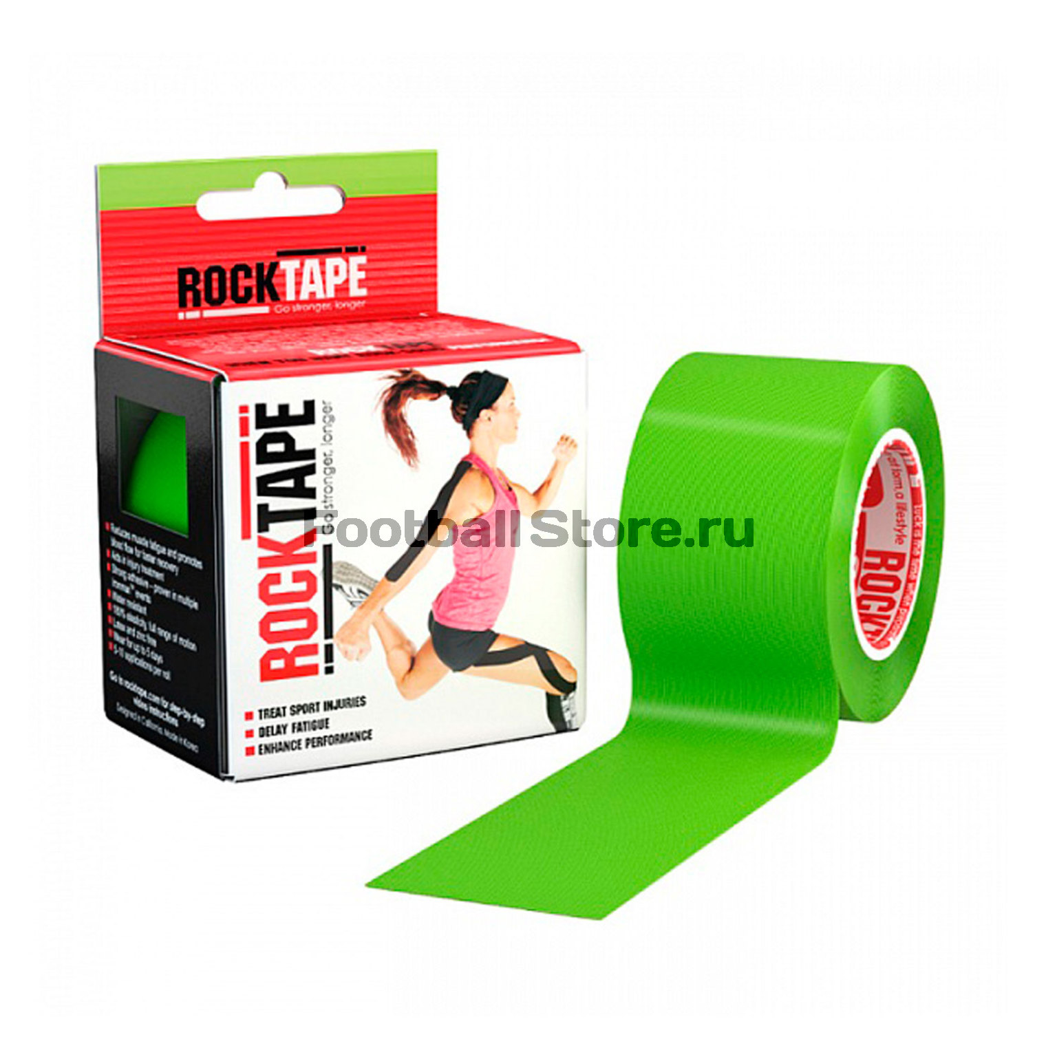 Тейп RockTape Кинезиотейп Classic, 5см х 5м, лайм-зеленый